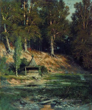 森の中の礼拝堂 1893 年の古典的な風景 イワン・イワノビッチ Oil Paintings